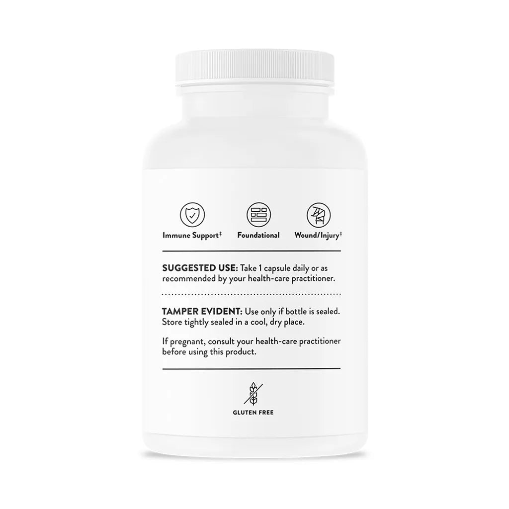 Ascorbic Acid Vitamin C by Thorne Bottle Label