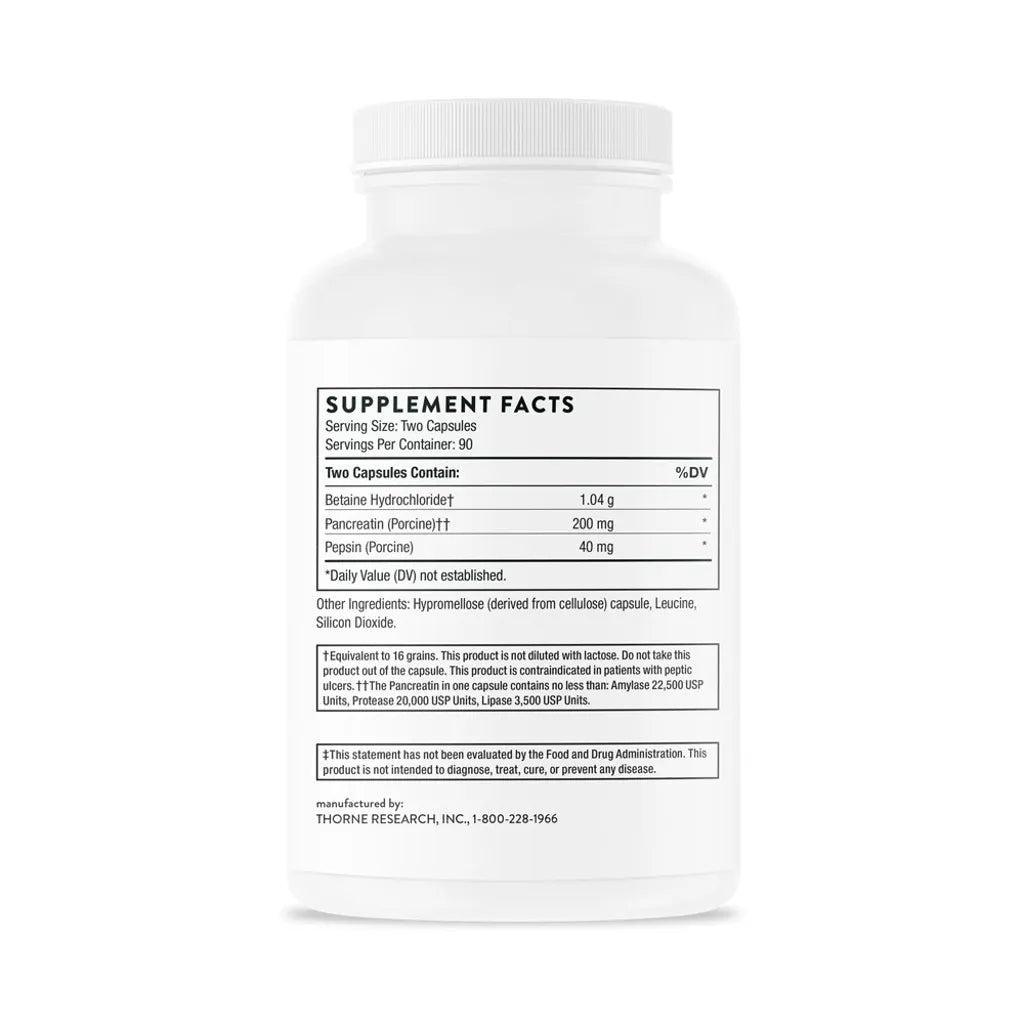 B.P.P. by Thorne Bottle Supplement Facts