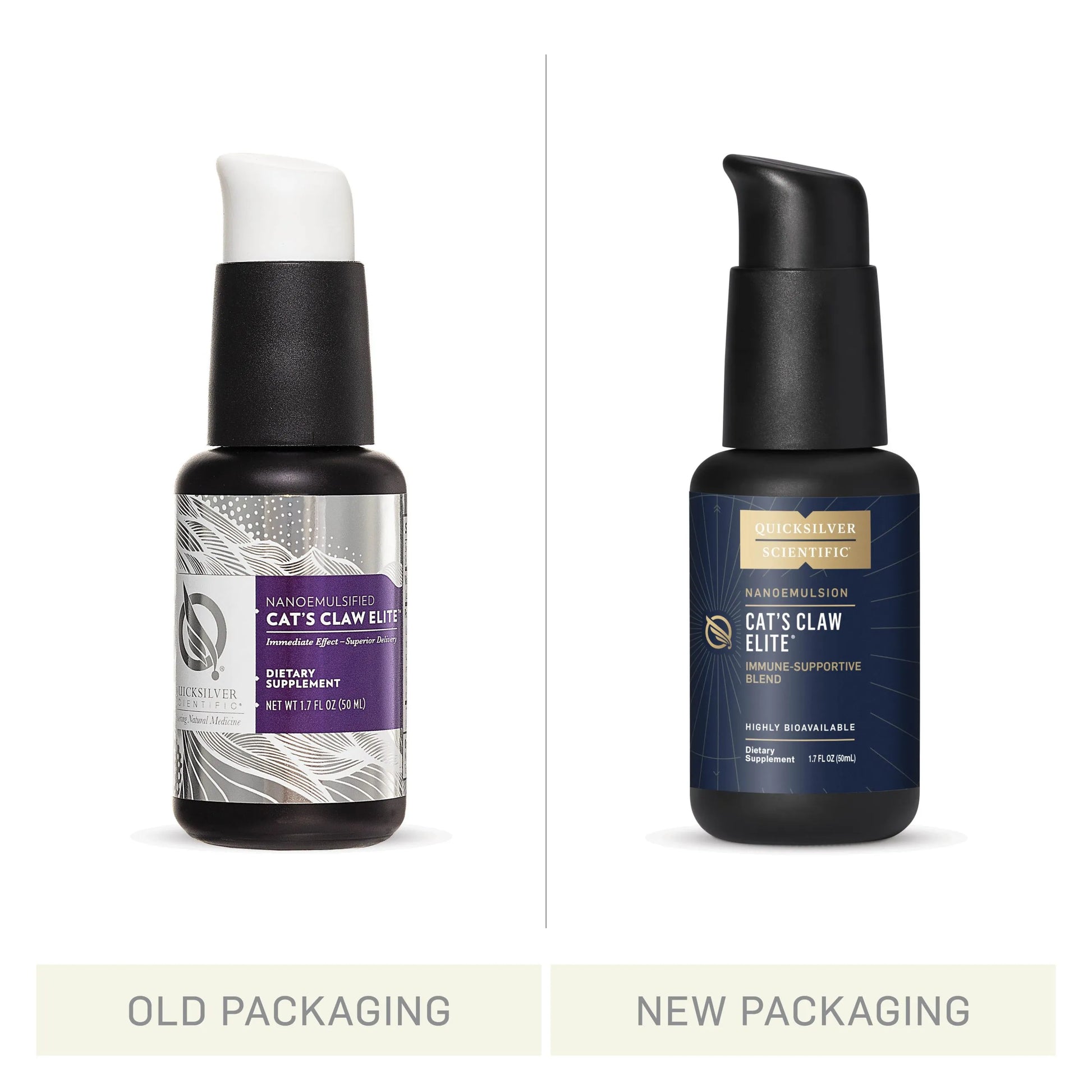 Cat’s Claw Elite by Quicksilver Scientific Old vs New Bottle Comparison