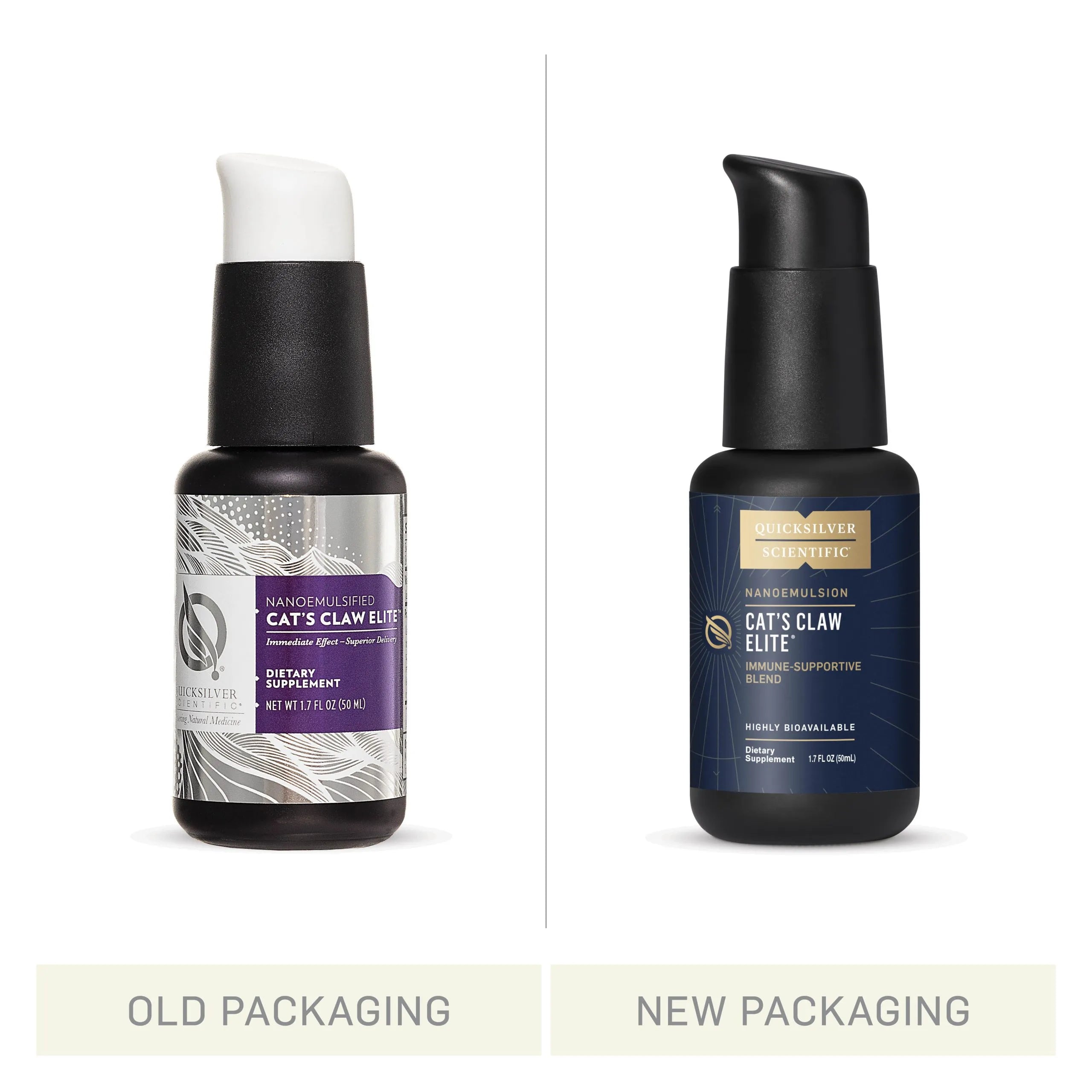 Cat’s Claw Elite by Quicksilver Scientific Old vs New Bottle Comparison