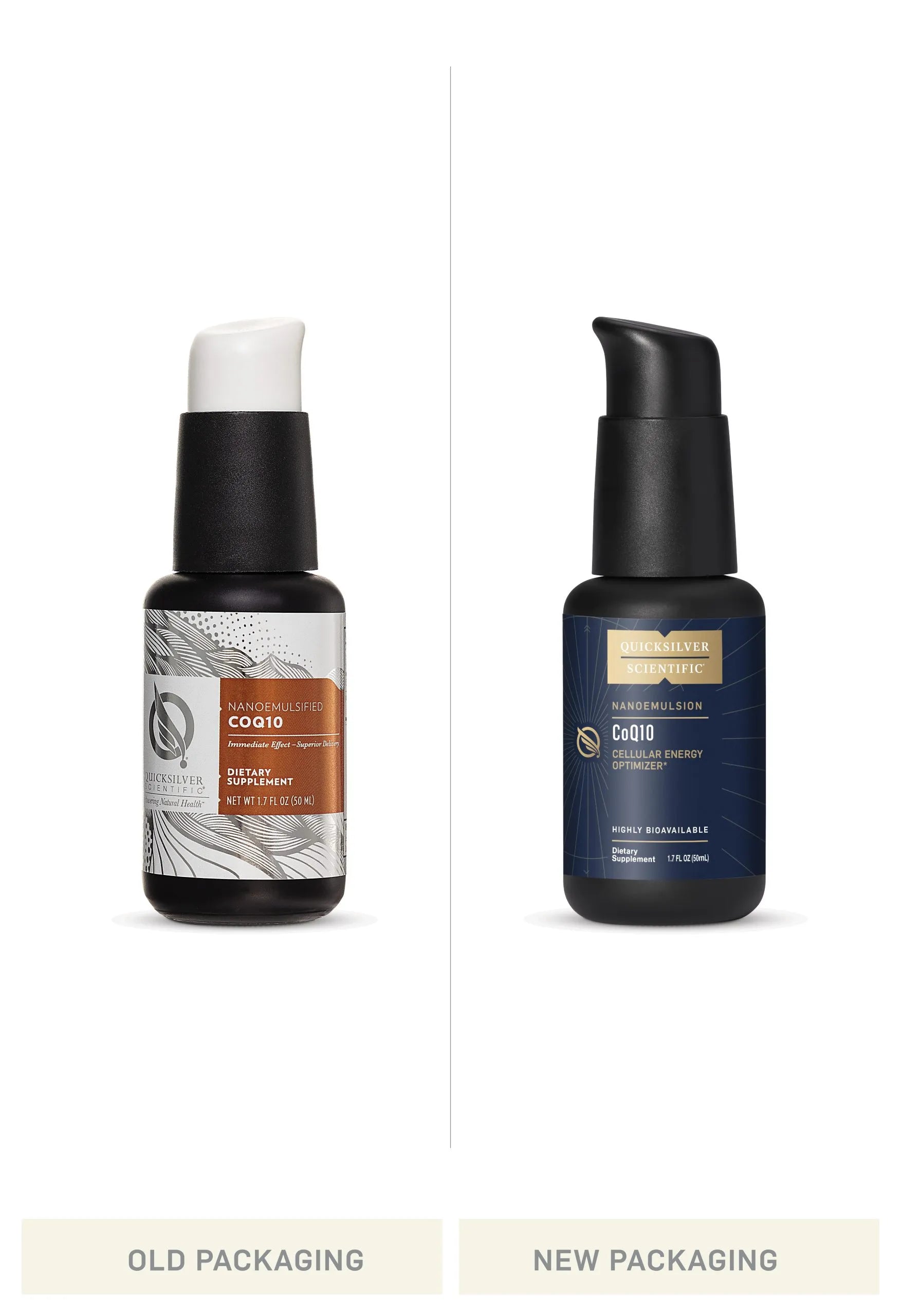 CoQ10 by Quicksilver Scientific Old vs New Bottle Comparison