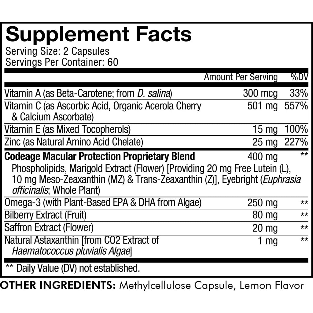 Eyes Vitamins by Codeage Supplement Facts
