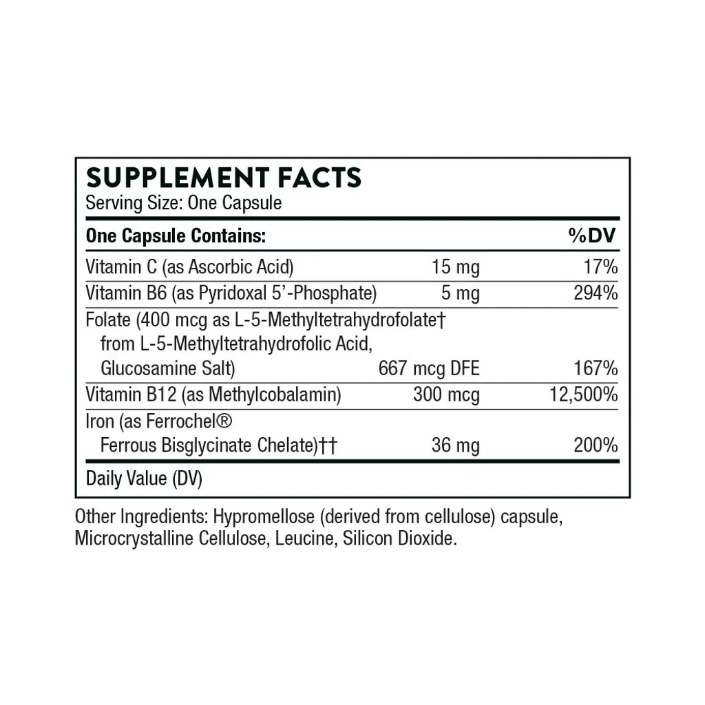 Ferrasorb by Thorne Supplement Facts