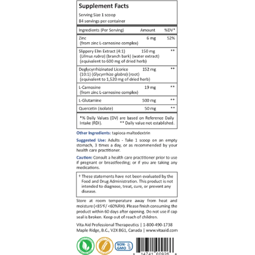 GI-Restore by Vita Aid Supplement Facts