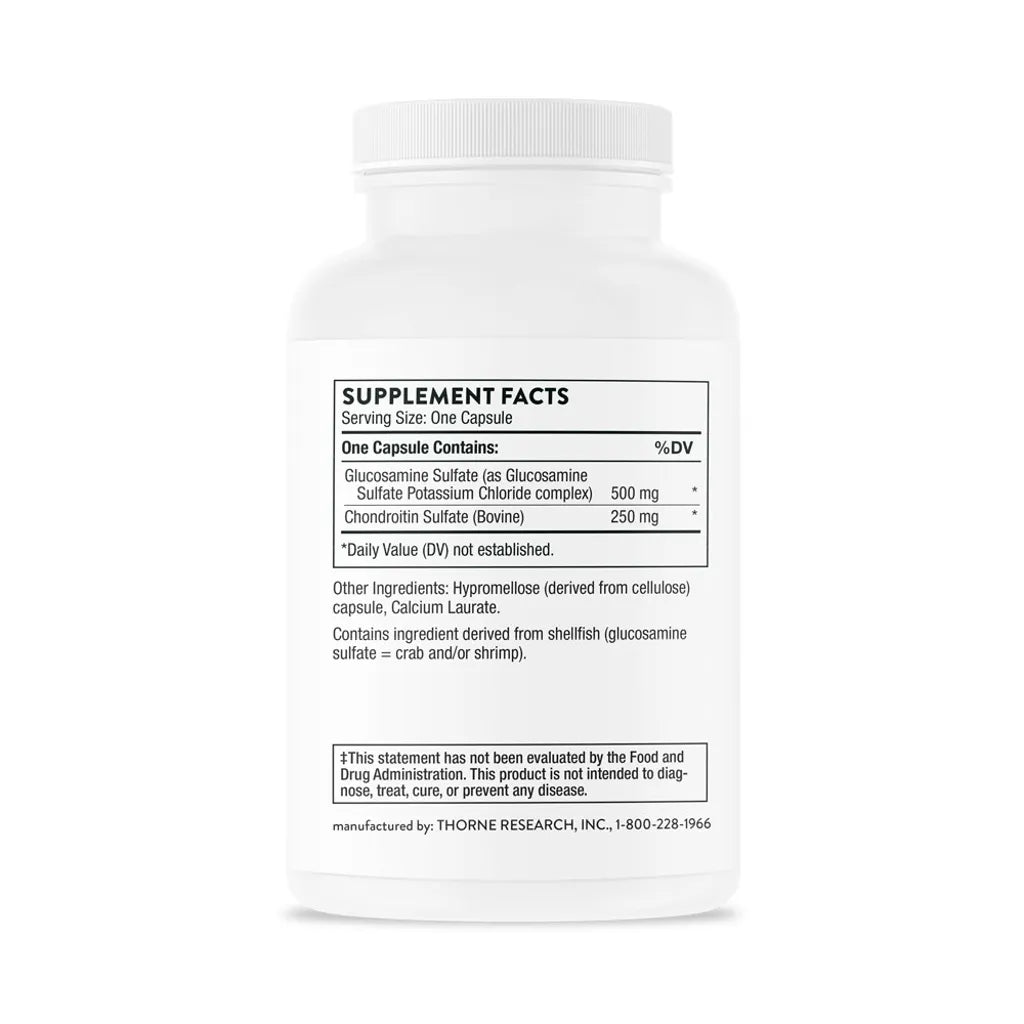 Glucosamine & Chondroitin by Thorne Bottle Supplement Facts