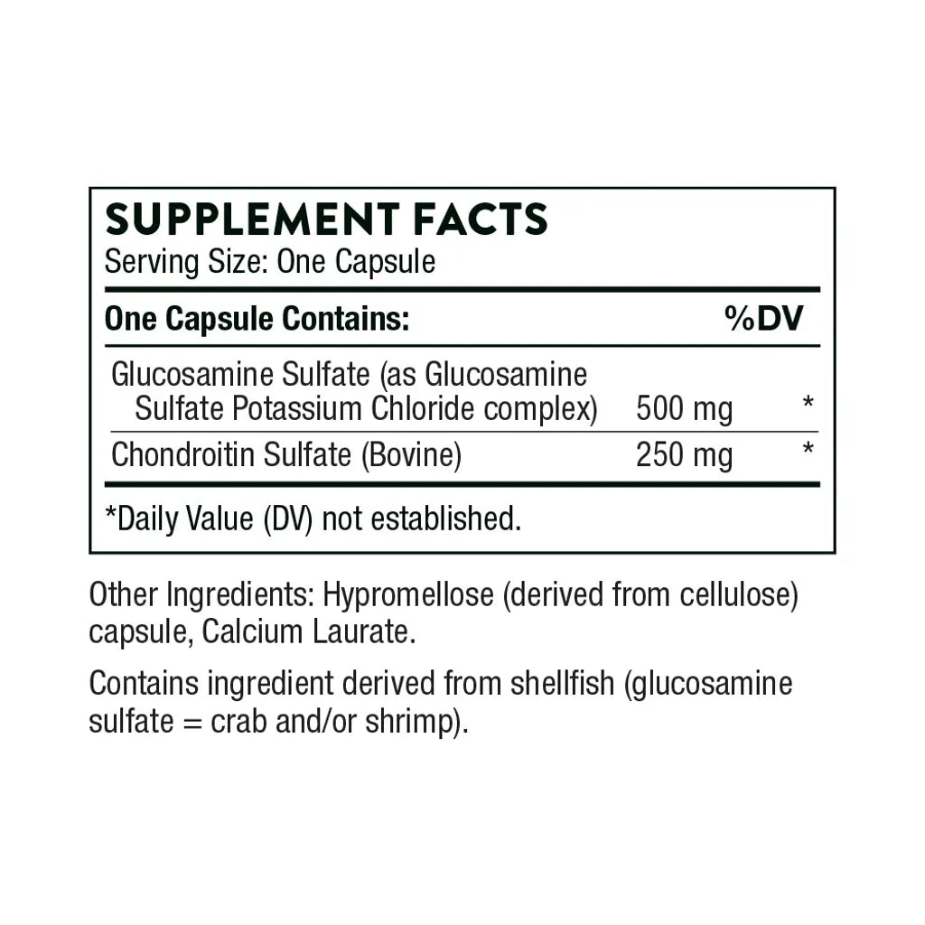 Glucosamine & Chondroitin by Thorne Supplement Facts