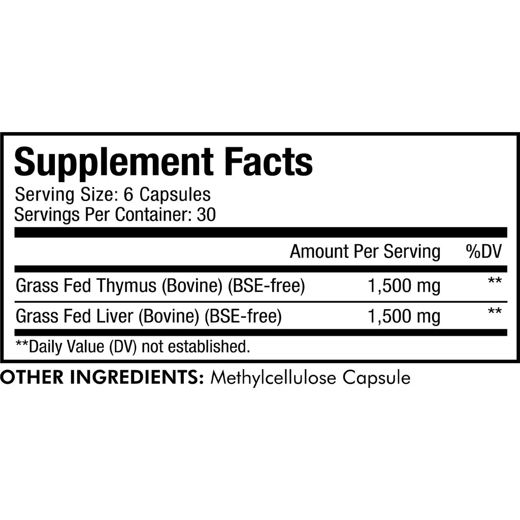 Grass Fed Beef Thymus by Codeage Supplement Facts