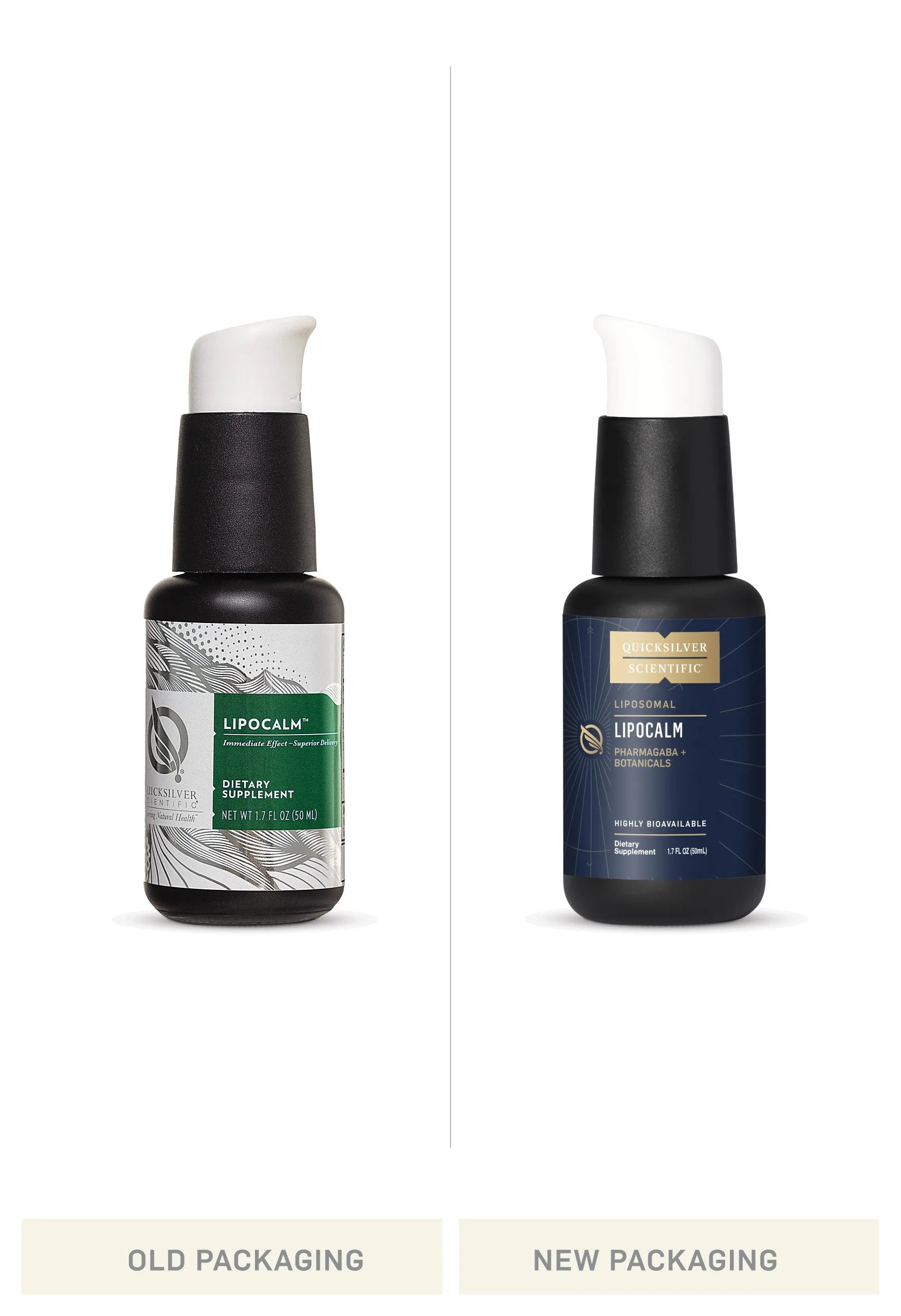 LipoCalm by Quicksilver Scientific Old vs New Bottle Comparison