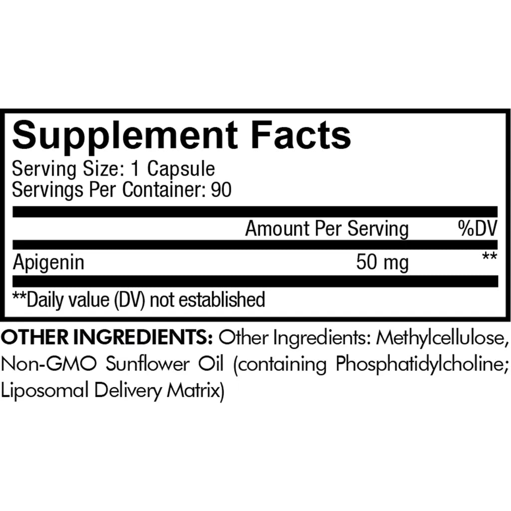 Liposomal Apigenin by Codeage Supplement Facts