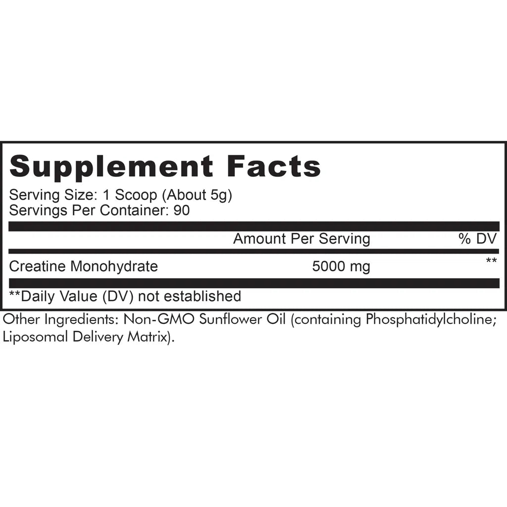 Liposomal Creatine Monohydrate by Codeage Supplement Facts