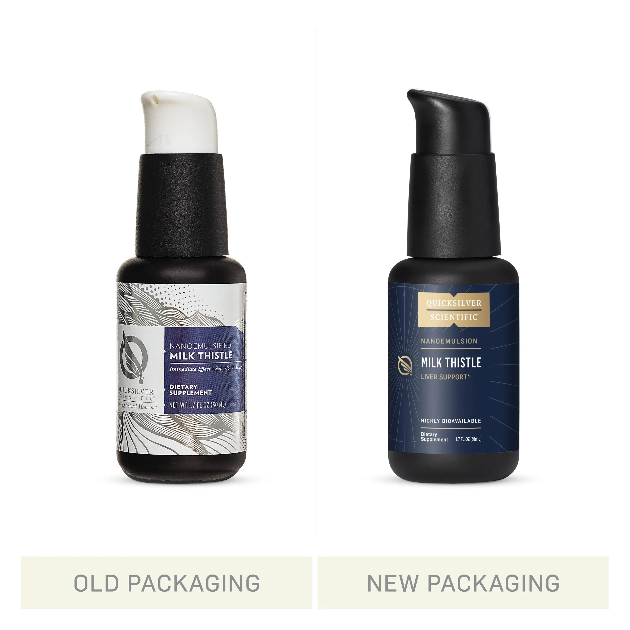 Milk Thistle by Quicksilver Scientific Old vs New Bottle Comparison