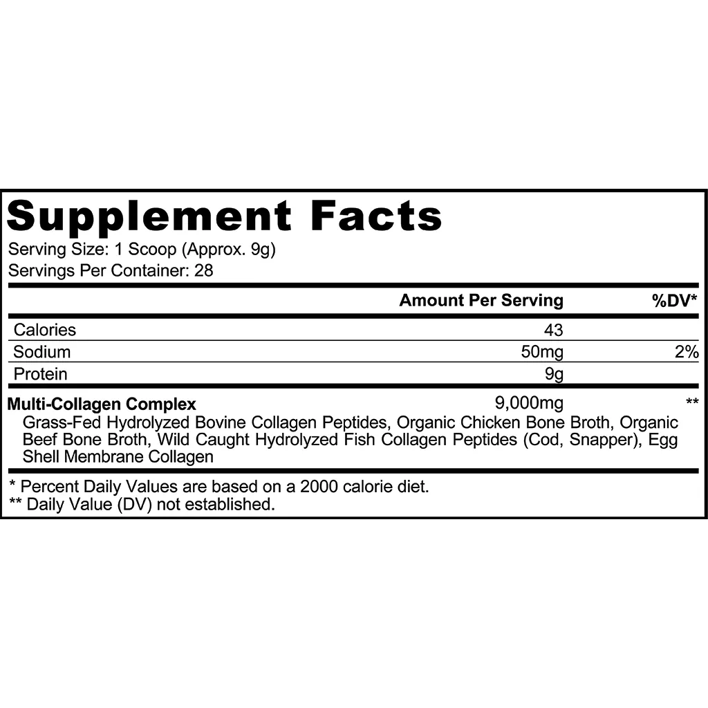 Multi Collagen Peptides Powder by Codeage Supplement Facts