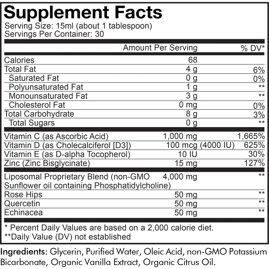 Nanofood Liposomal Wonder-C by Codeage Supplement Facts