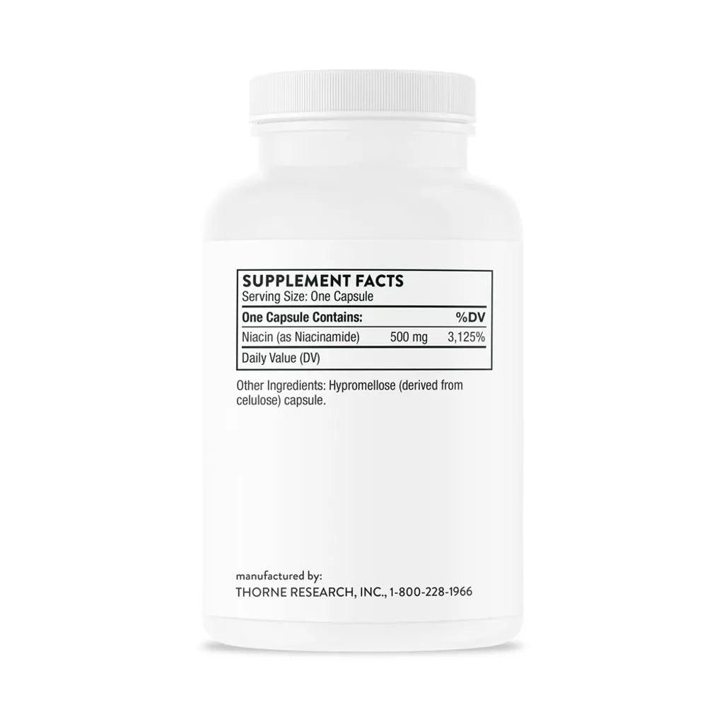 Niacinamide by Thorne Bottle Supplement Facts