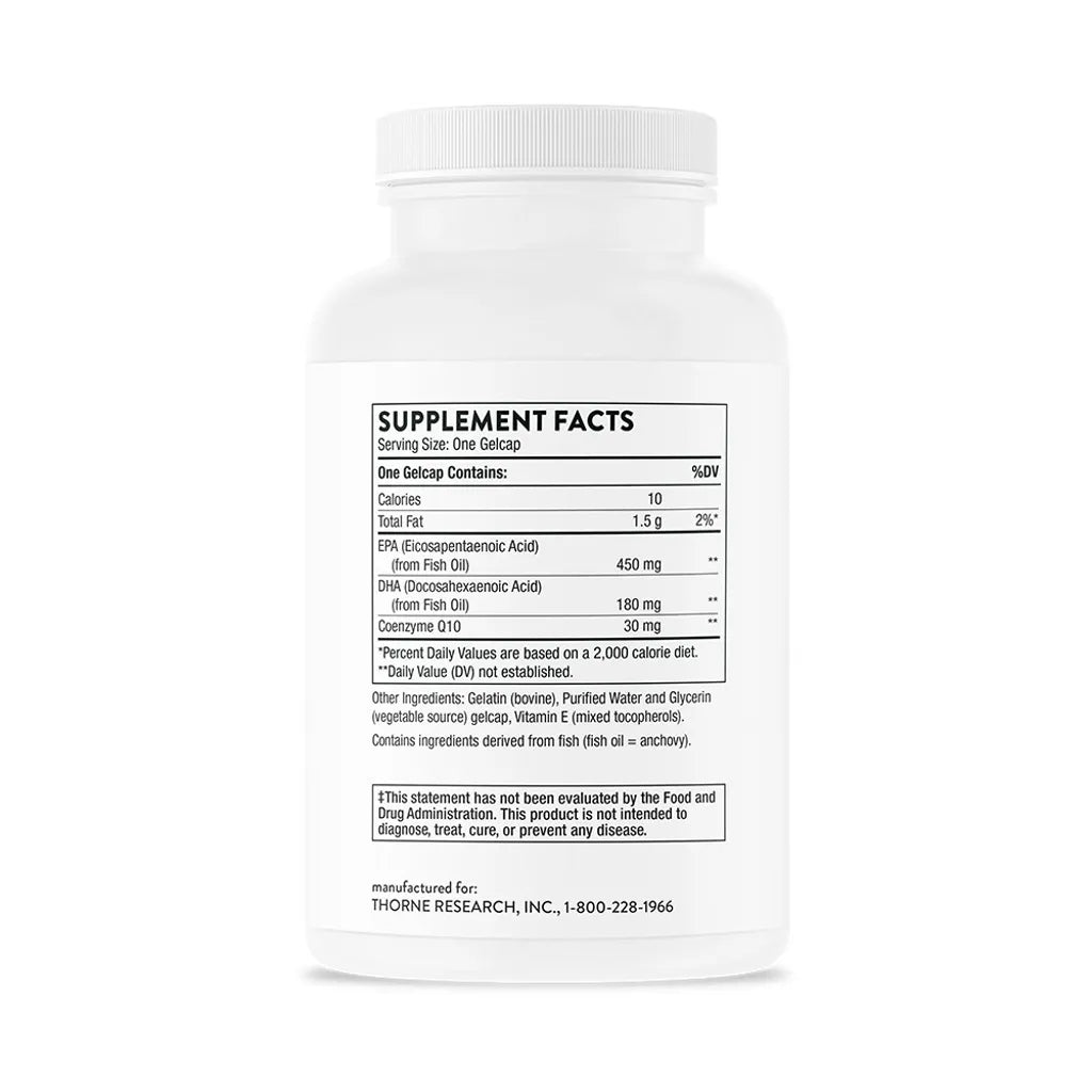 Omega-3 w/ CoQ10 by Thorne Bottle Supplement Facts