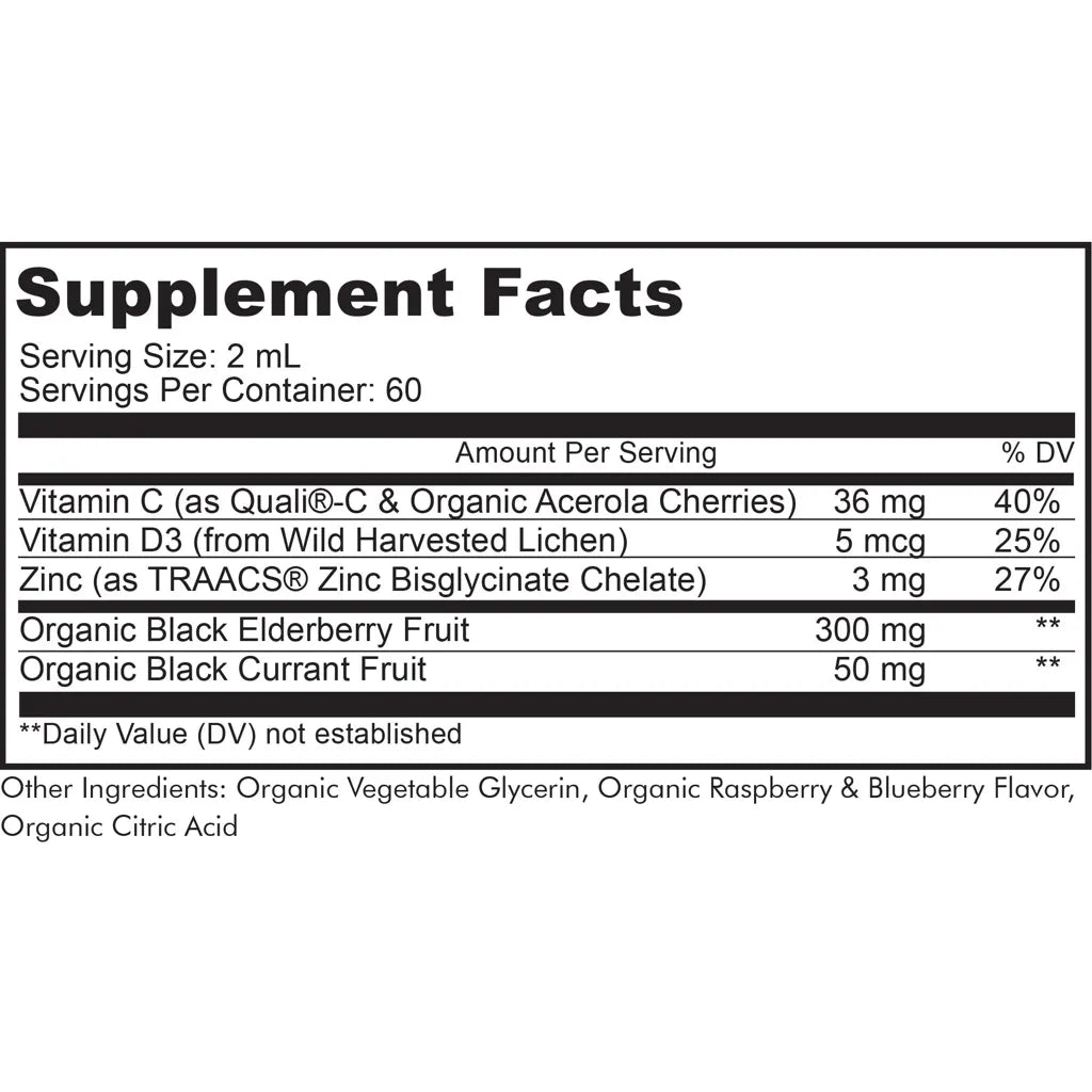 Black Elderberry Syrup by Codeage Supplement Facts