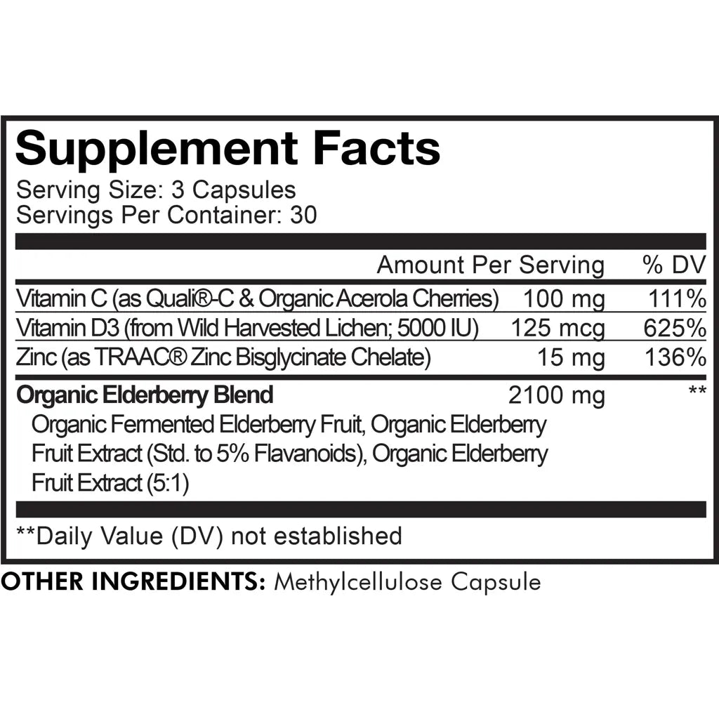 Black Elderberry Extract by Codeage Supplement Facts