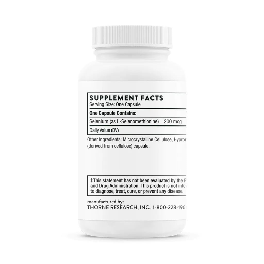 Selenium by Thorne Bottle Supplement Facts