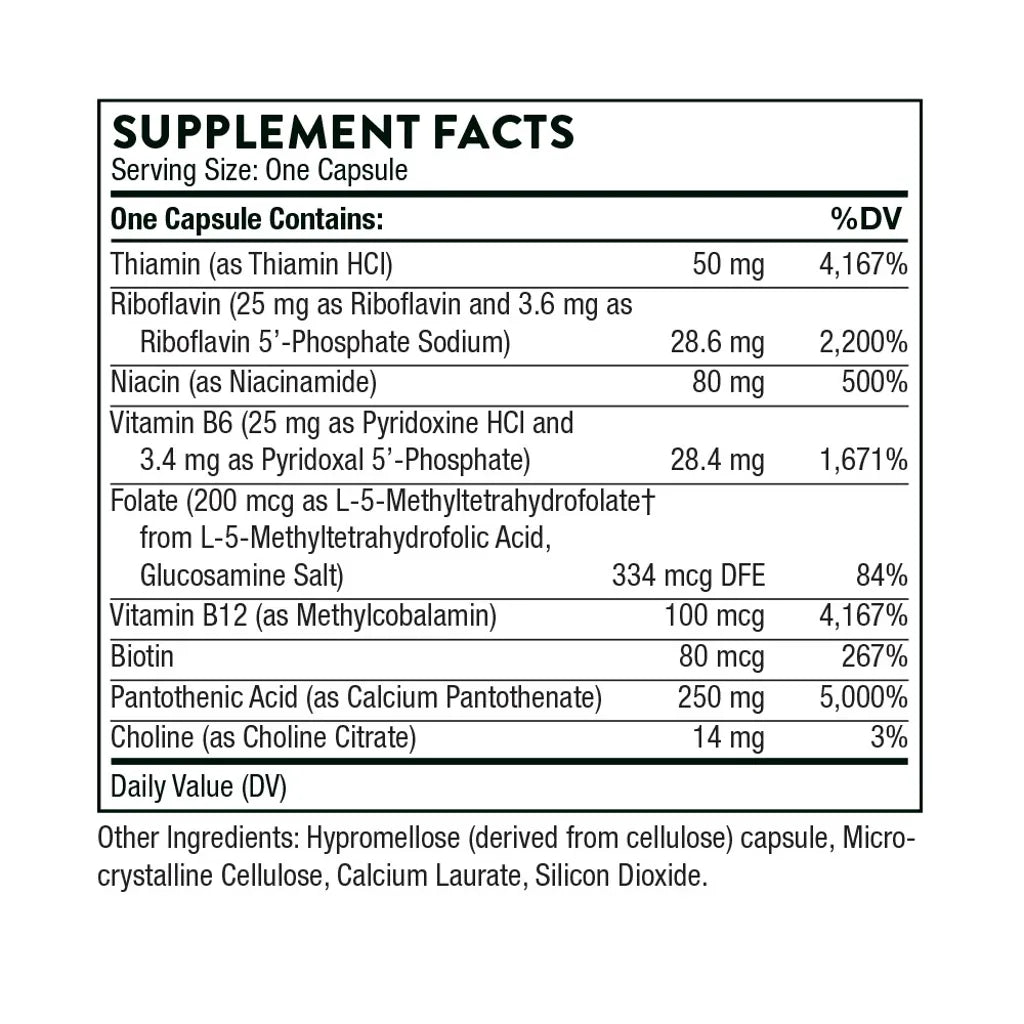 Stress B-Complex by Thorne Supplement Facts