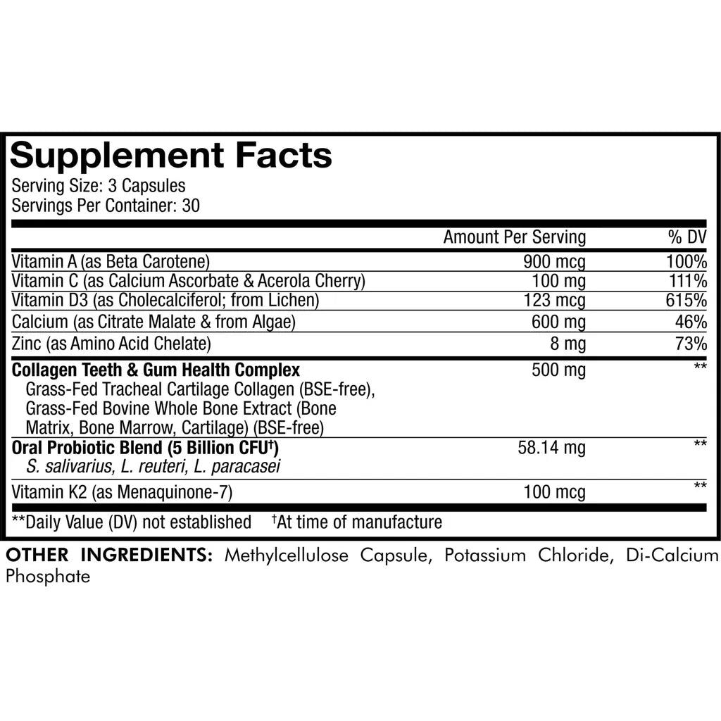 Teeth & Gums by Codeage Supplement Facts
