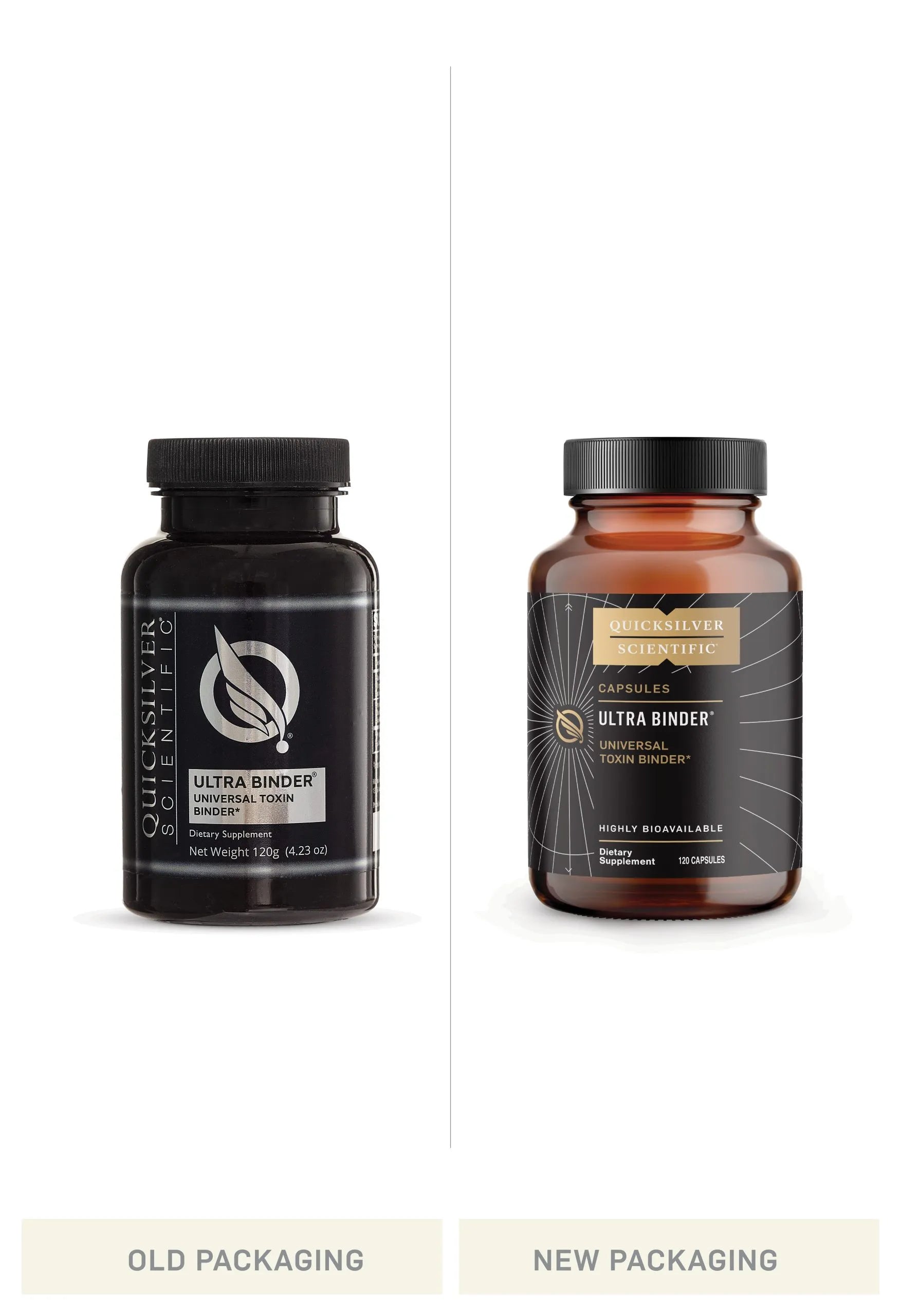 Ultra Binder Capsules by Quicksilver Scientific Old vs New Bottle Comparison