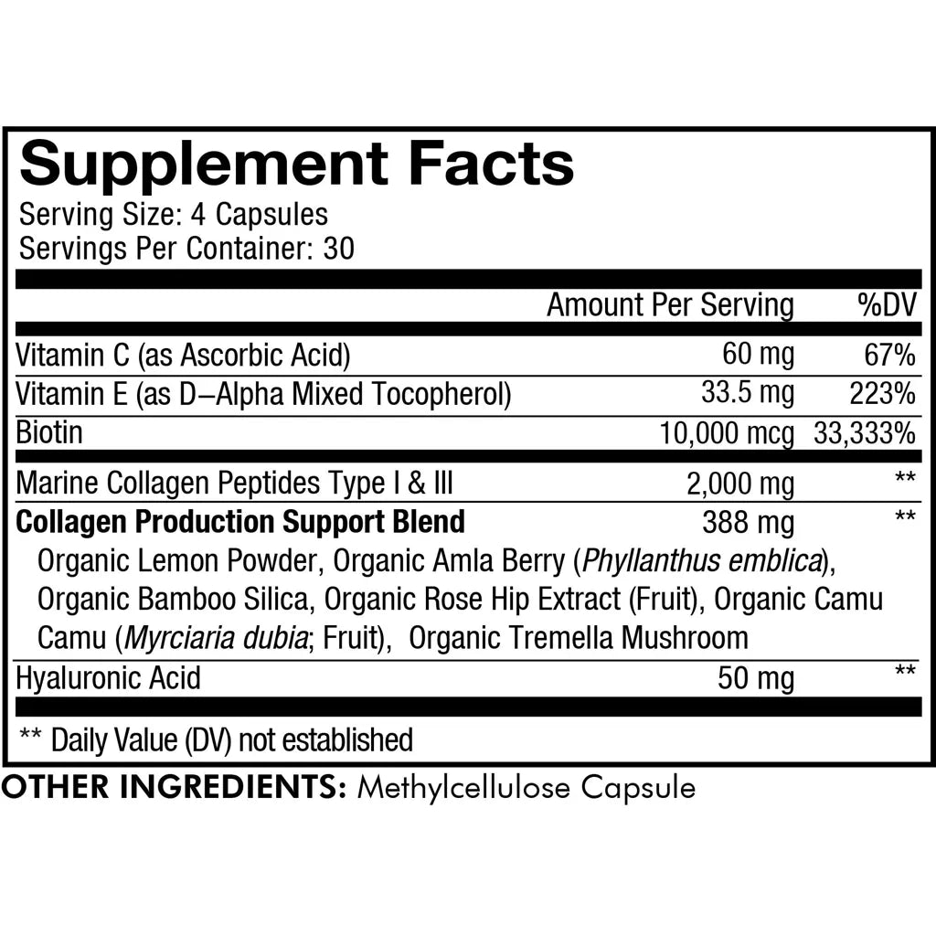 Biotin Marine Collagen by Codeage Supplement Facts