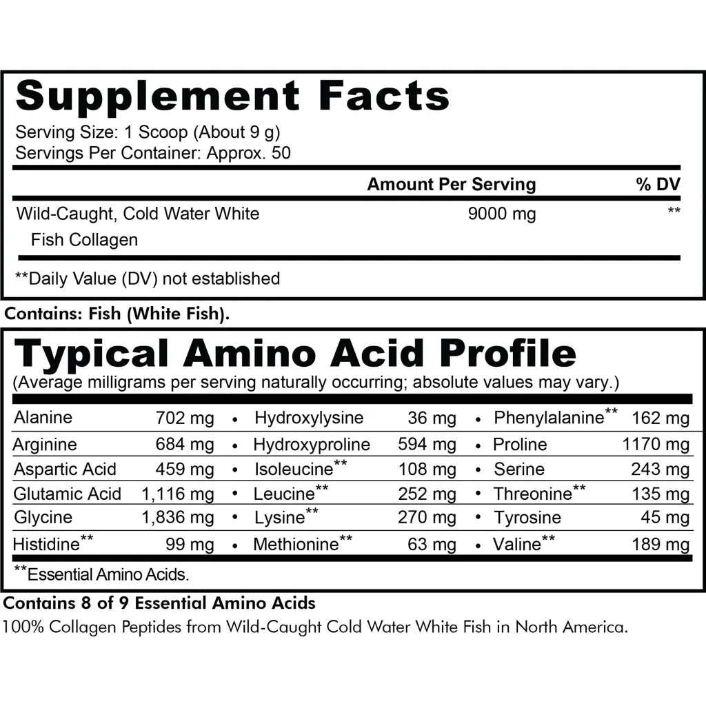 Marine Collagen Peptides by Codeage Supplement Facts
